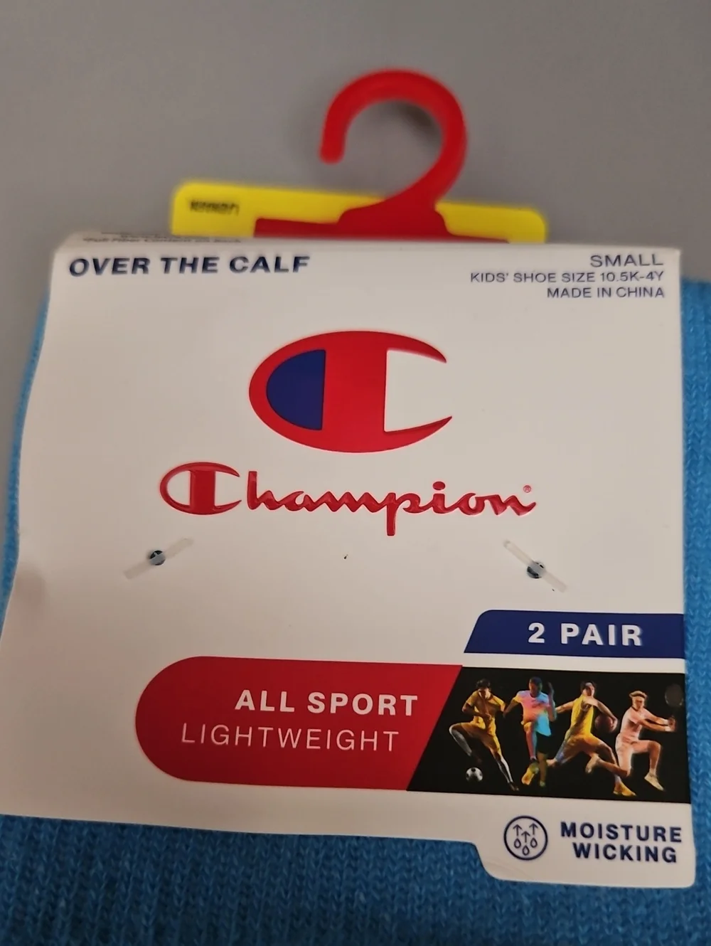 CHAMPION YOUTH UNISEX OVER THE CALF ALL SPORT SOCKS: BLUE: NWT: YOUTH 10.5K-4Y